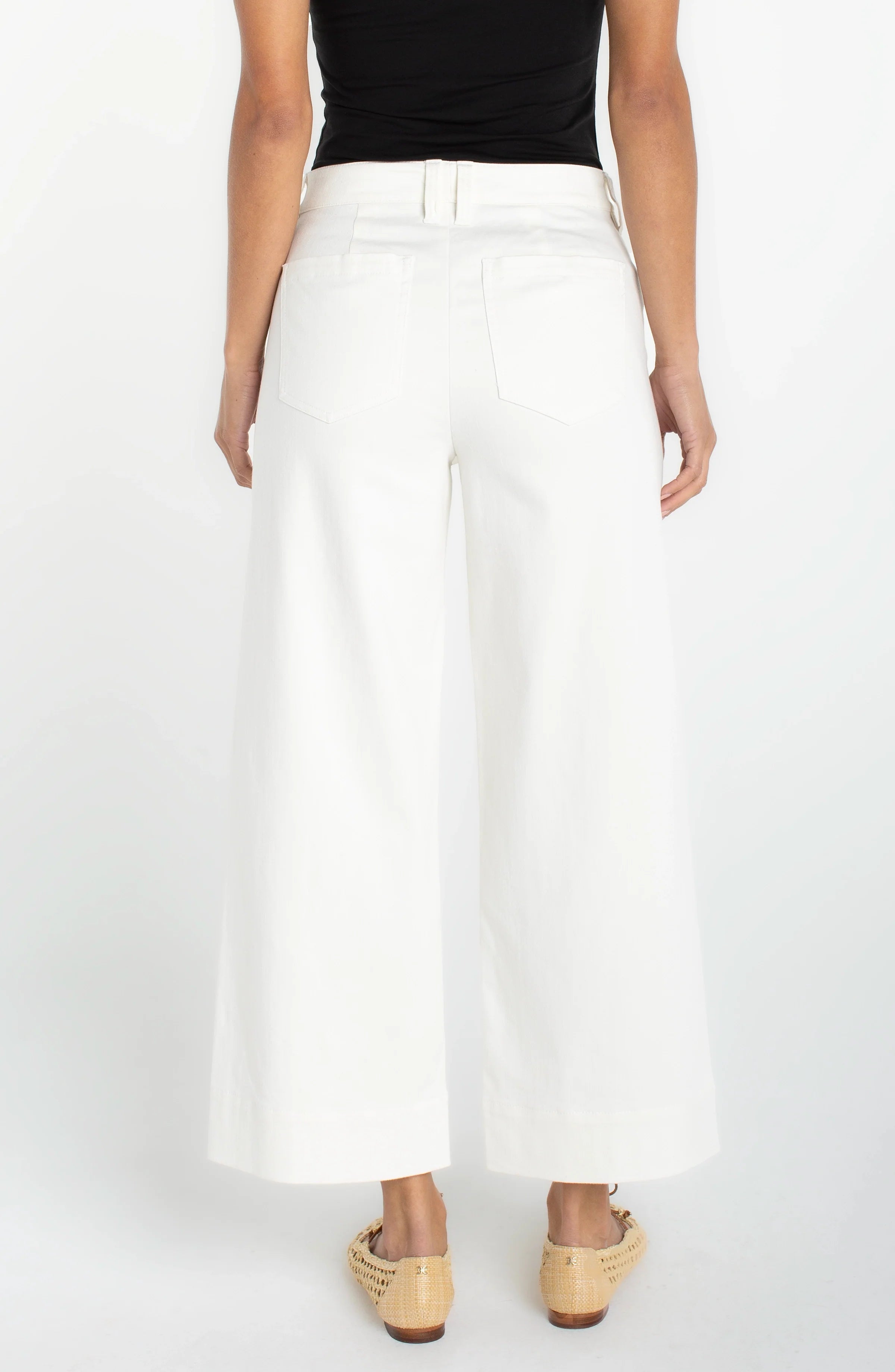 Liverpool HR Crop Wide Leg W/ Welt Pockets