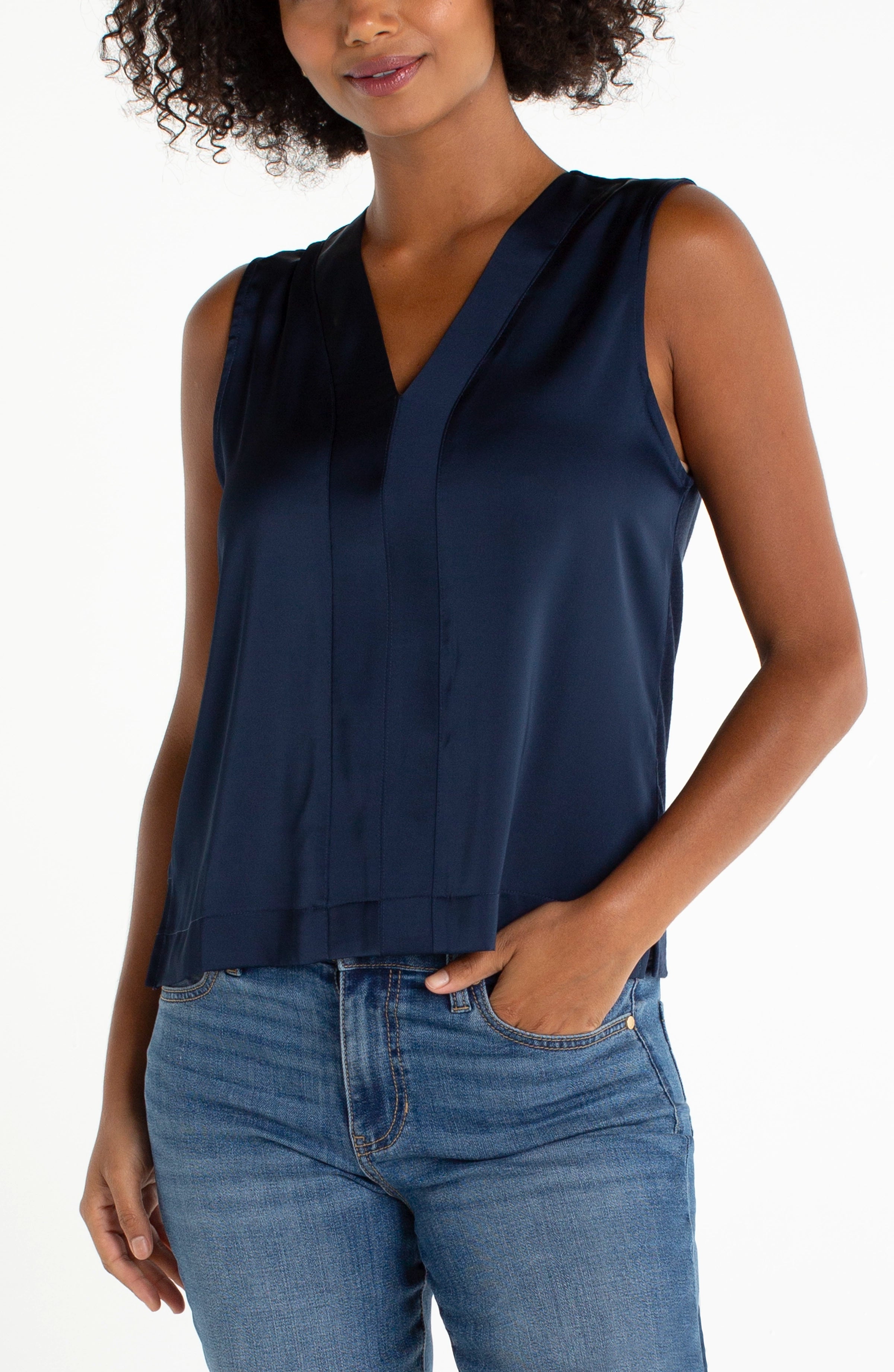 Liverpool Sleeveless V-Neck Top