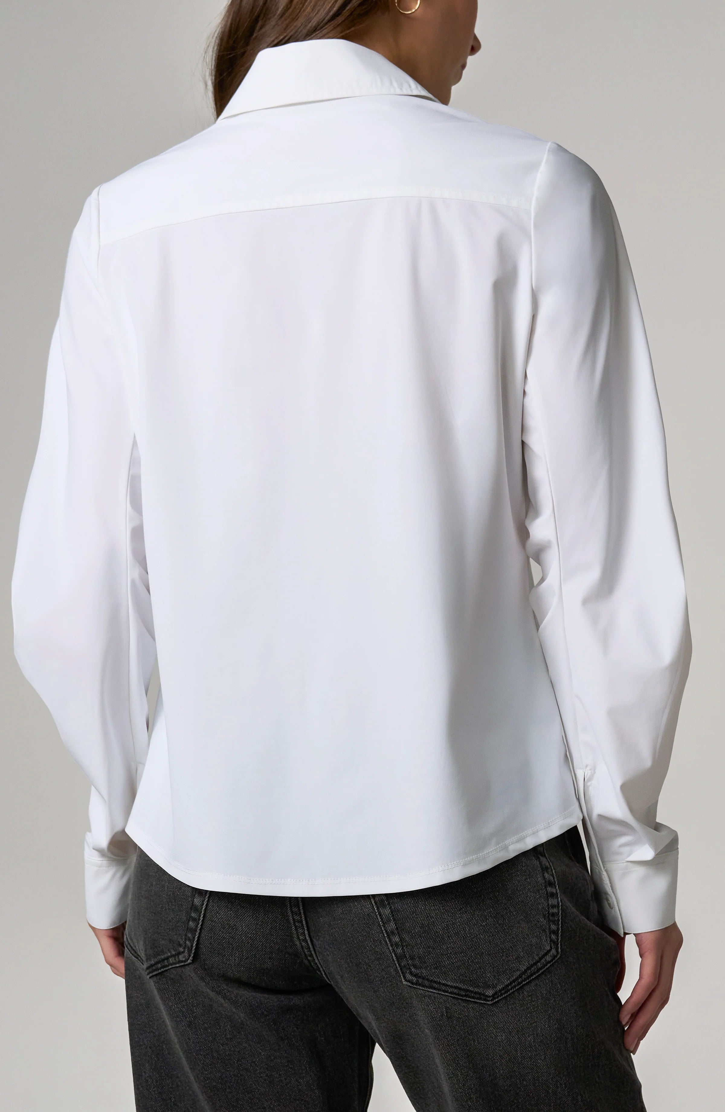 Liverpool Long Pleated Sleeve Button Top