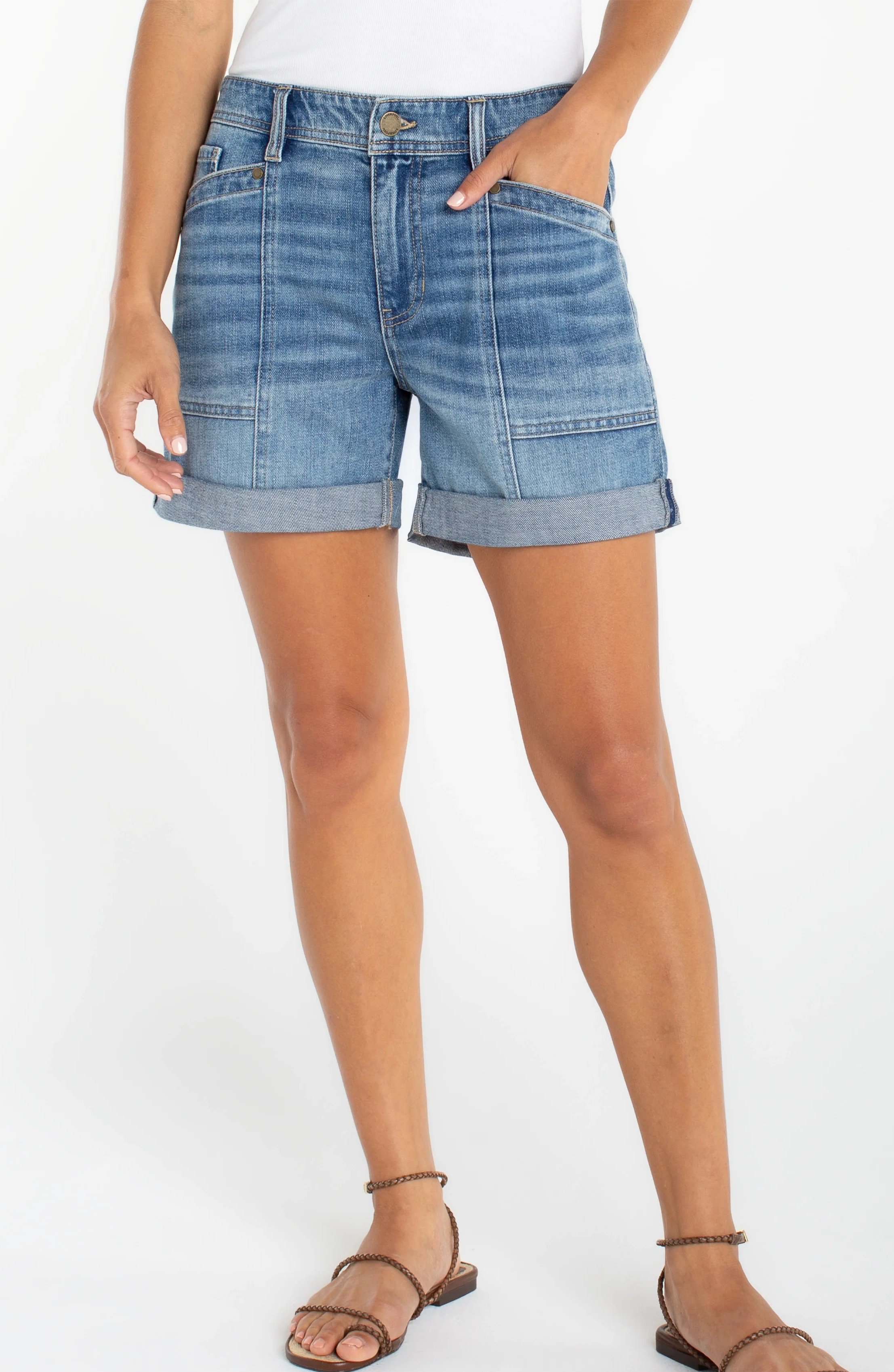 Liverpool Elastic Back Roll Cuff Short