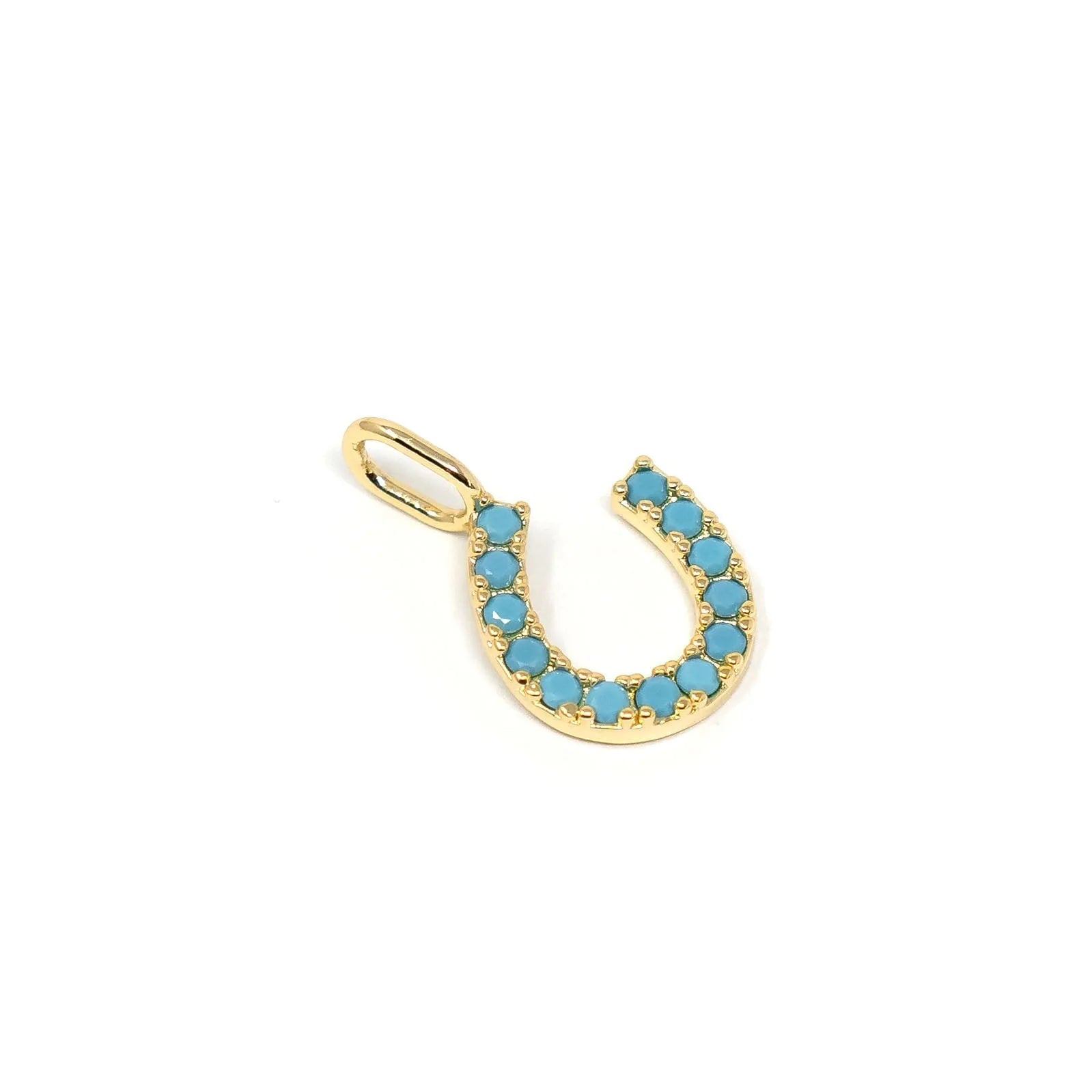 Sis Kiss Lucky Horseshoe Charm - Turquoise