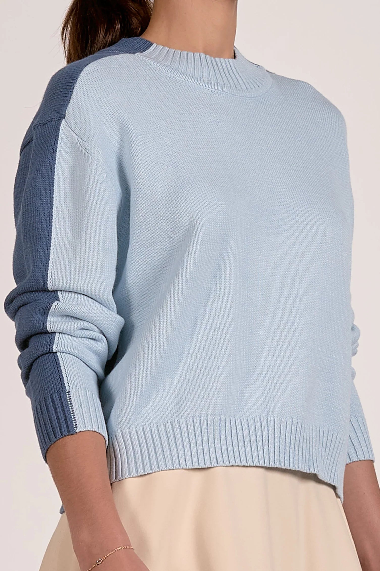 Elan Color Block Crewneck Sweater