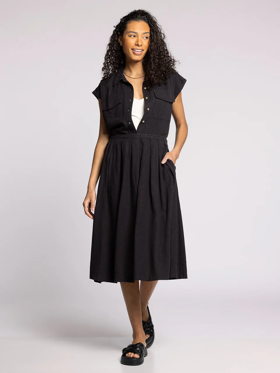 Thread & Supply Lydia Shirt - Obsidian