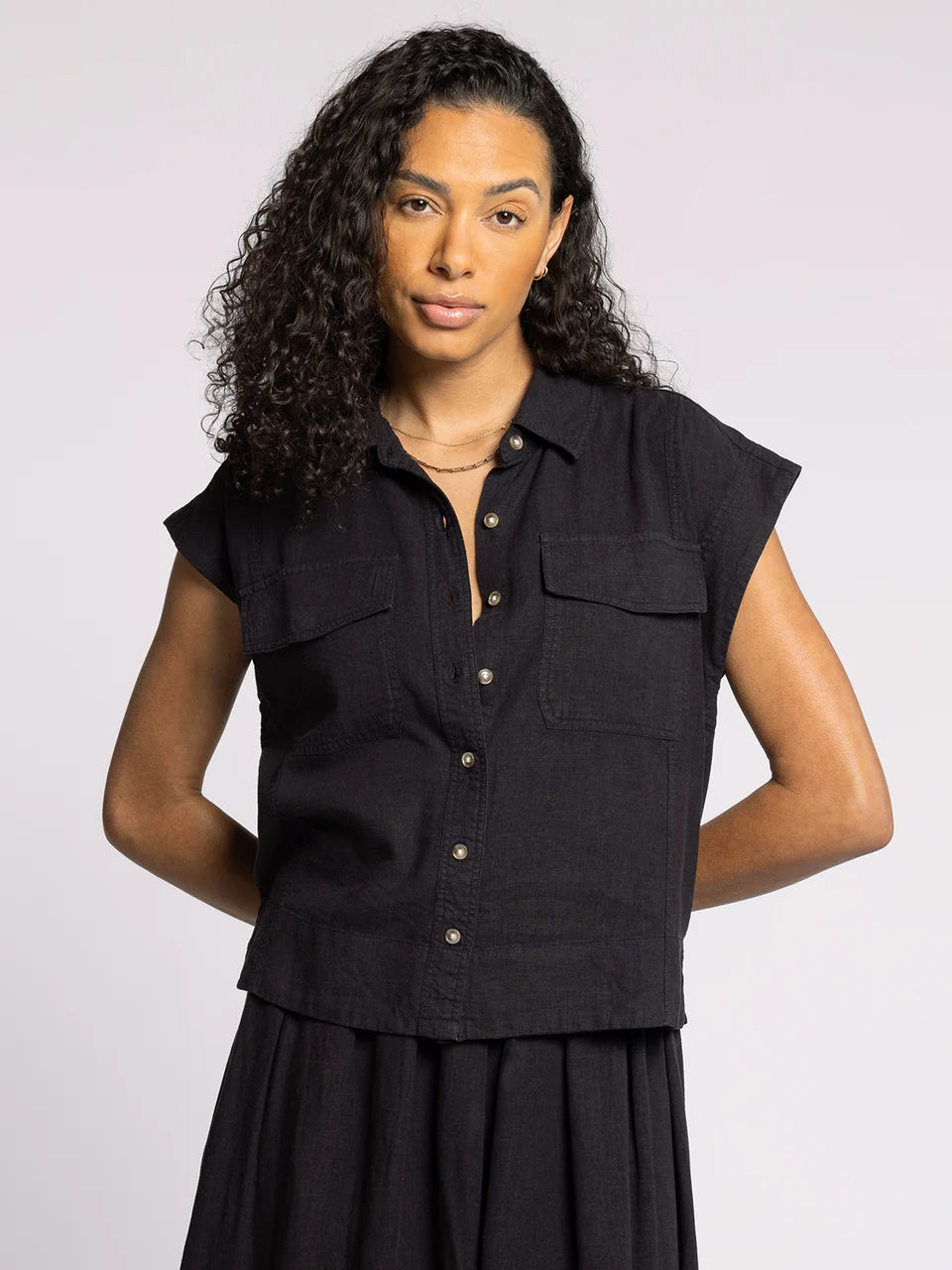 Thread & Supply Lydia Shirt - Obsidian
