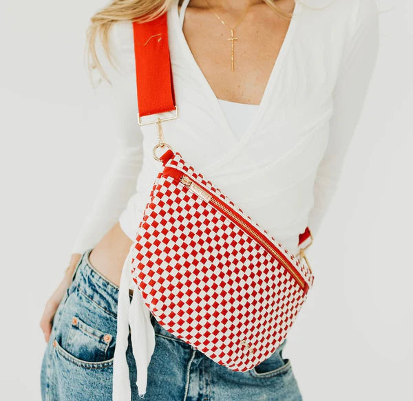 Checkered Westlyn Woven Bum Bag