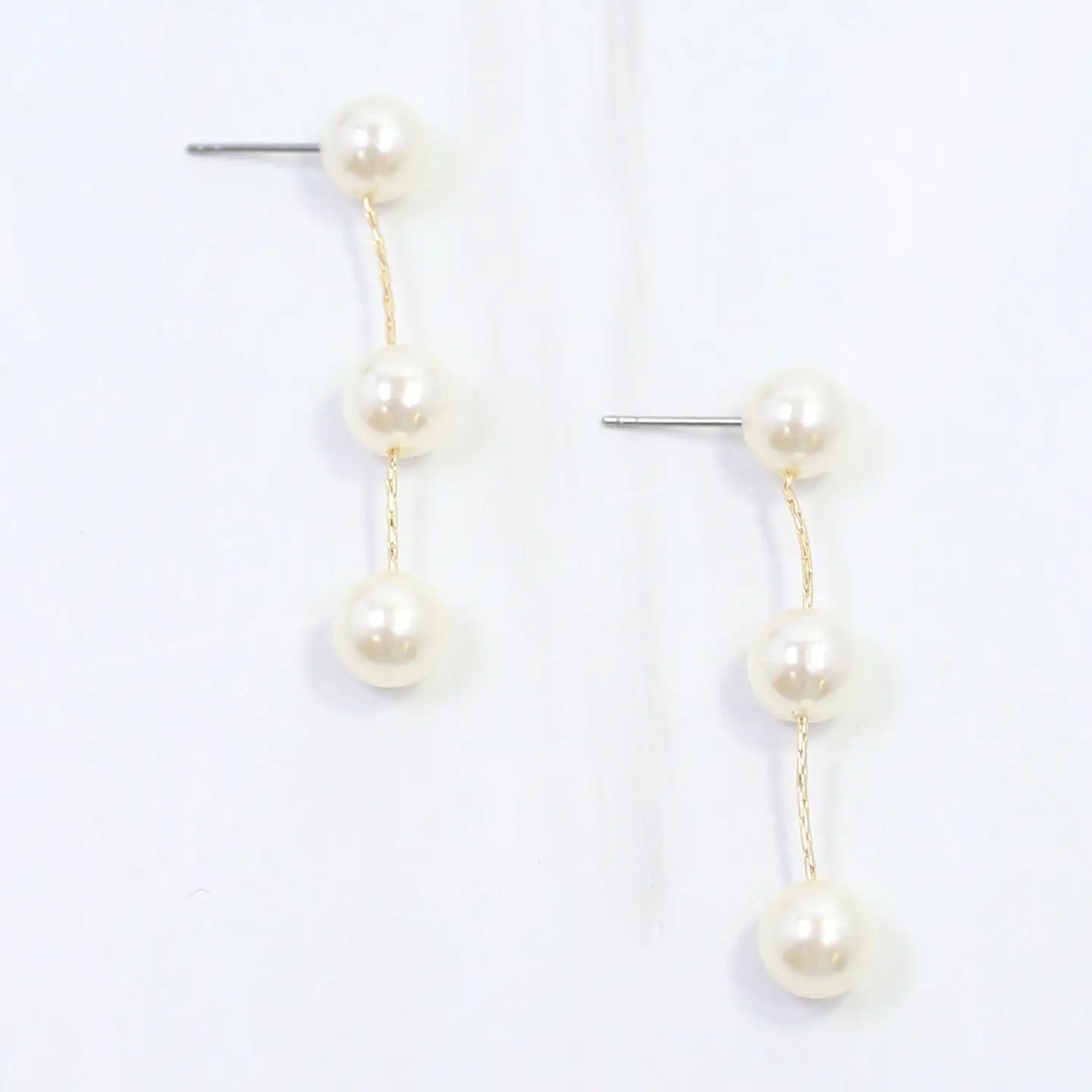 Benedict Three Pearl Drop Earring