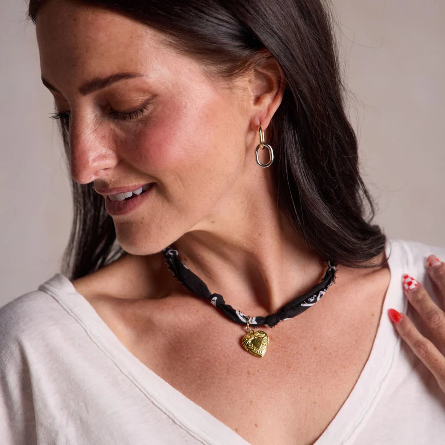 Nickel & Suede Bandana Necklace