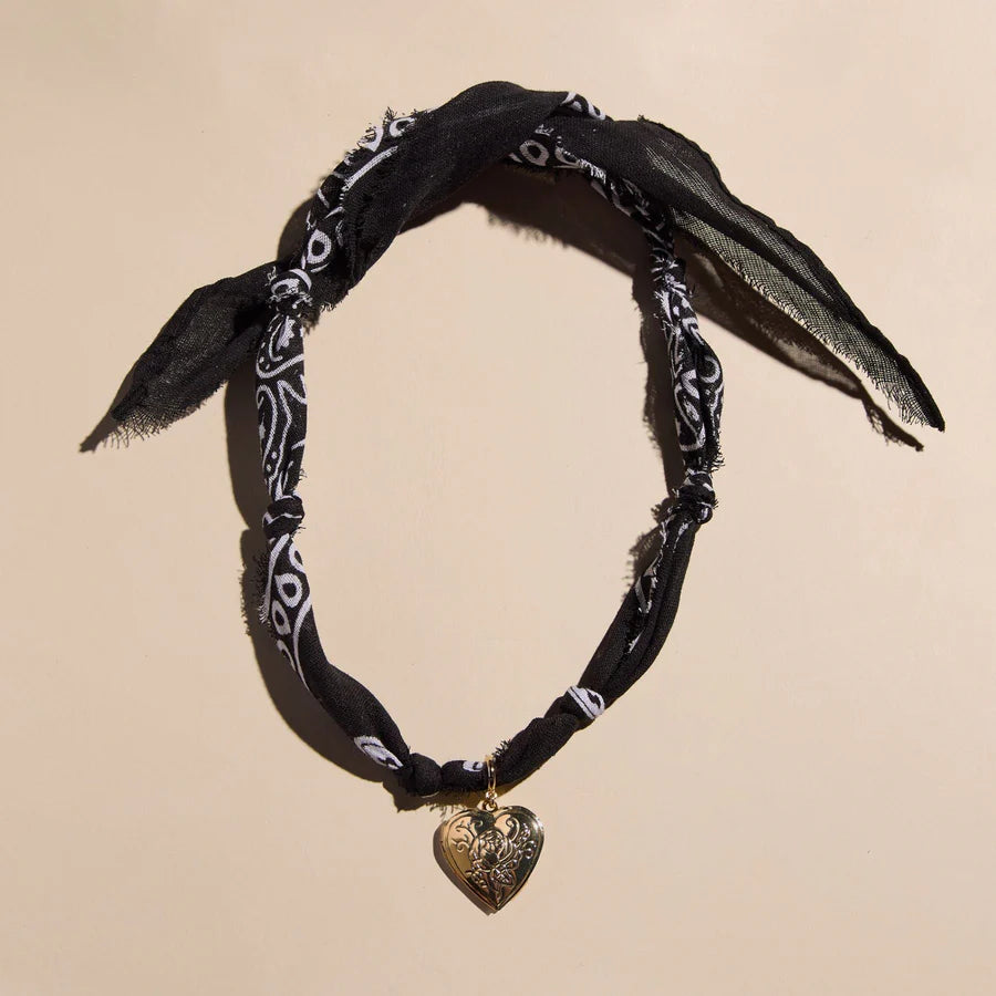 Nickel & Suede Bandana Necklace