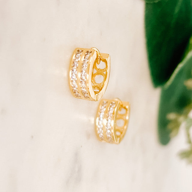 CZ Huggie Earrings