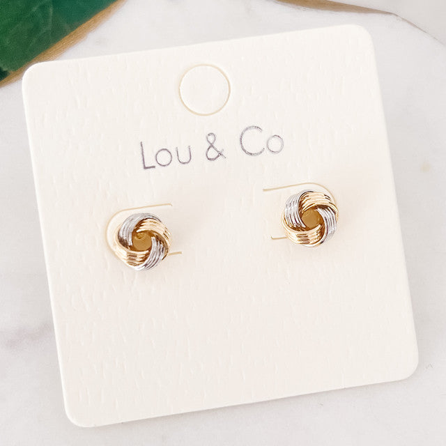 Metal Knot Stud Earrings