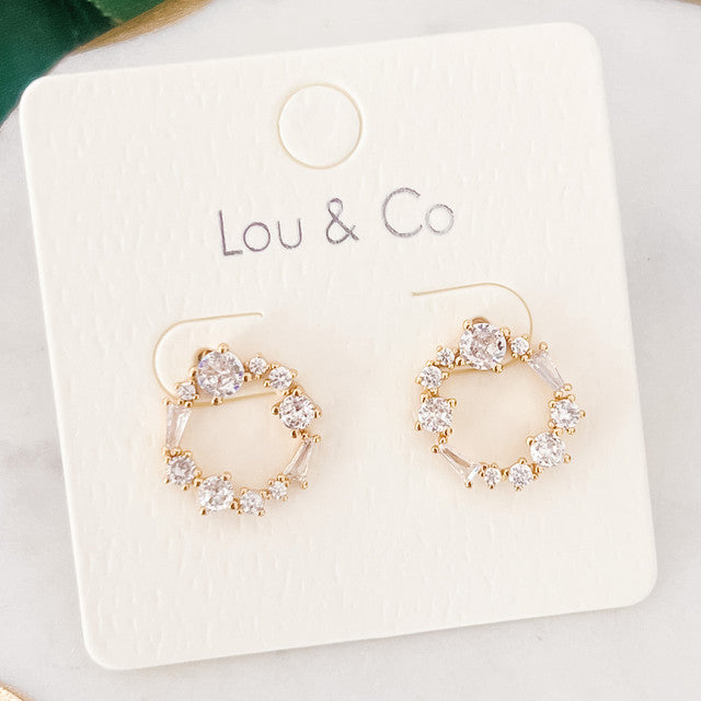 CZ Wreath Stud Earrings
