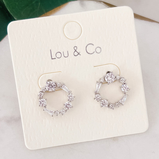 CZ Wreath Stud Earrings