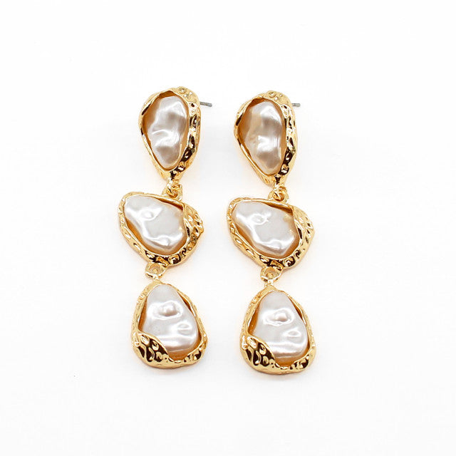 Organic Pearl Dangle Earrings