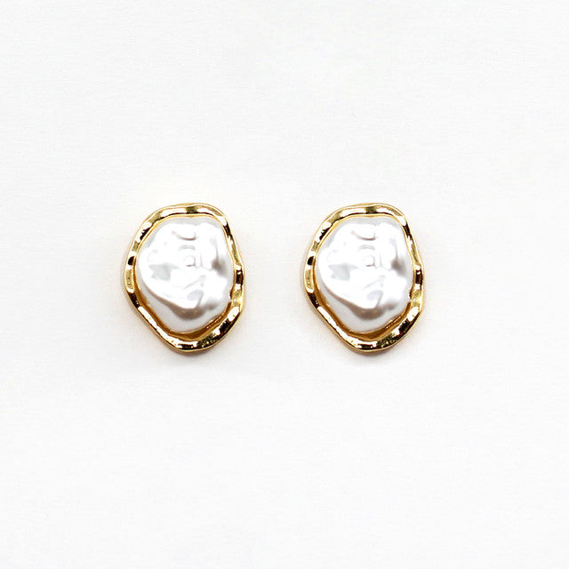 Organic Pearl Post Earrings