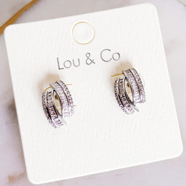 Gold-Dipped CZ Stud Earrings