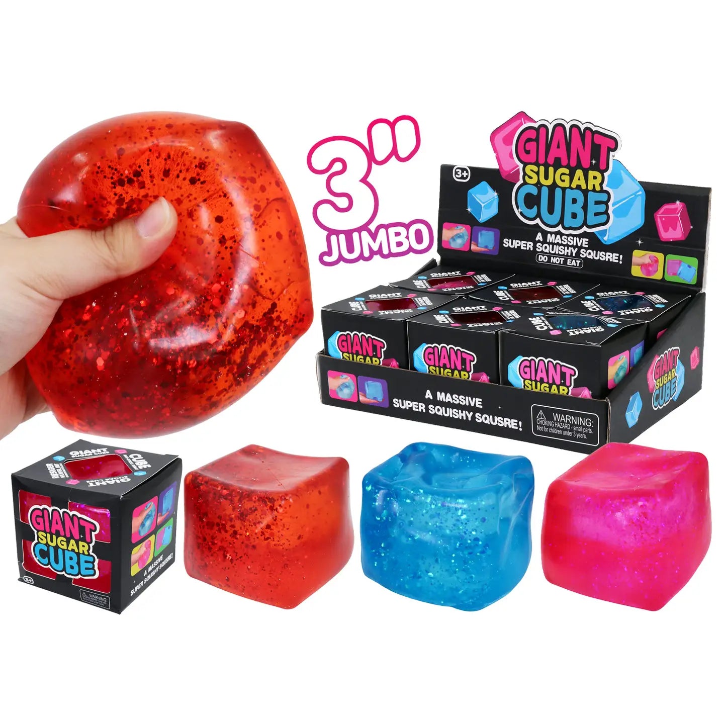 JUMBO Glittery Cube Squishy