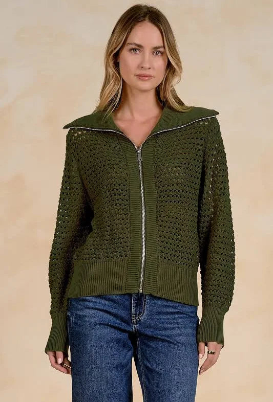Elan Zip Up Cardigan