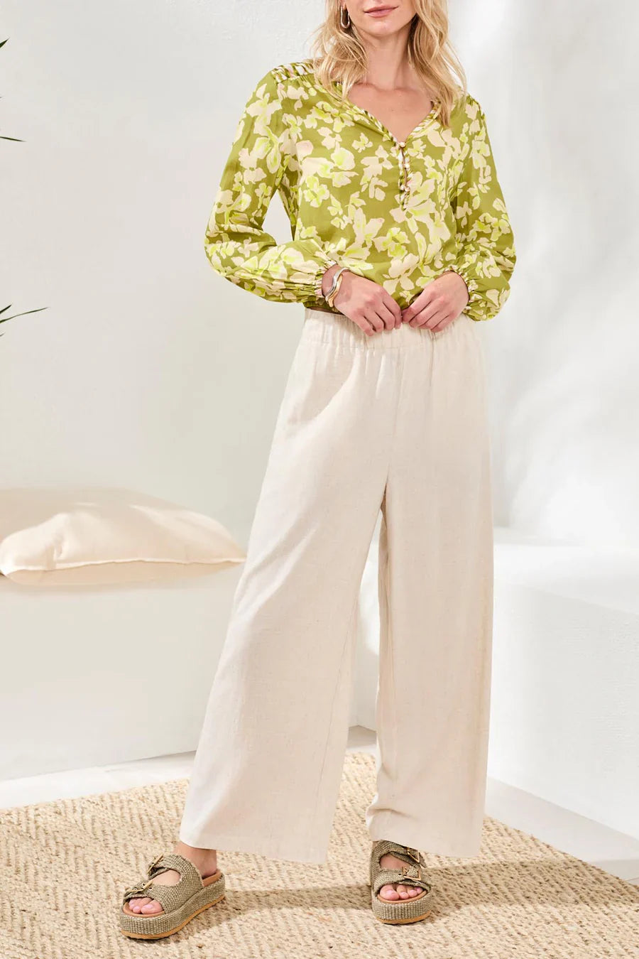Tribal Pull On Ankle Pant W/ Front Pockets