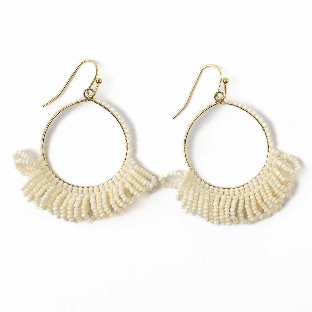 Kendra Fringe Hoop Sead Bead Earrings