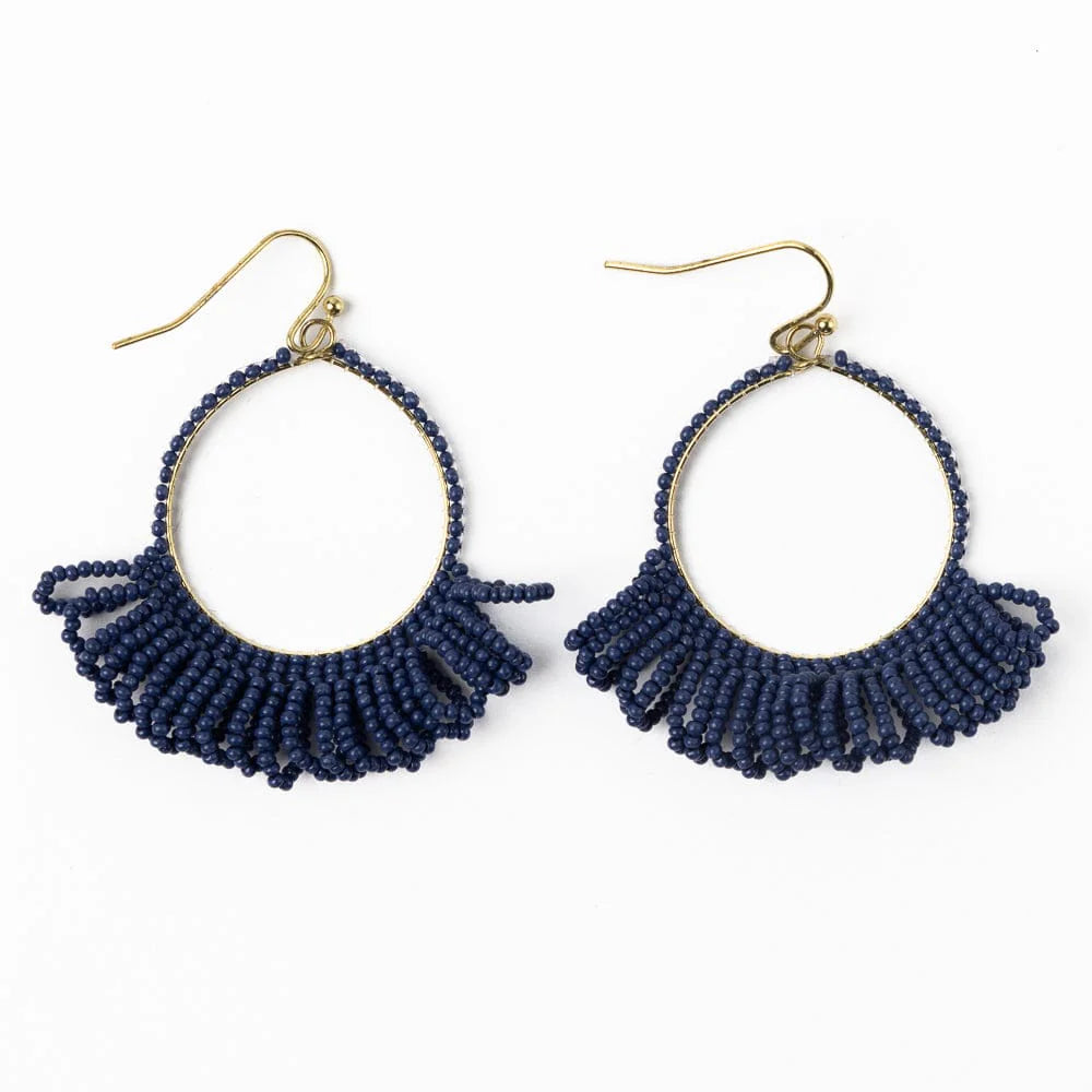 Kendra Fringe Hoop Sead Bead Earrings