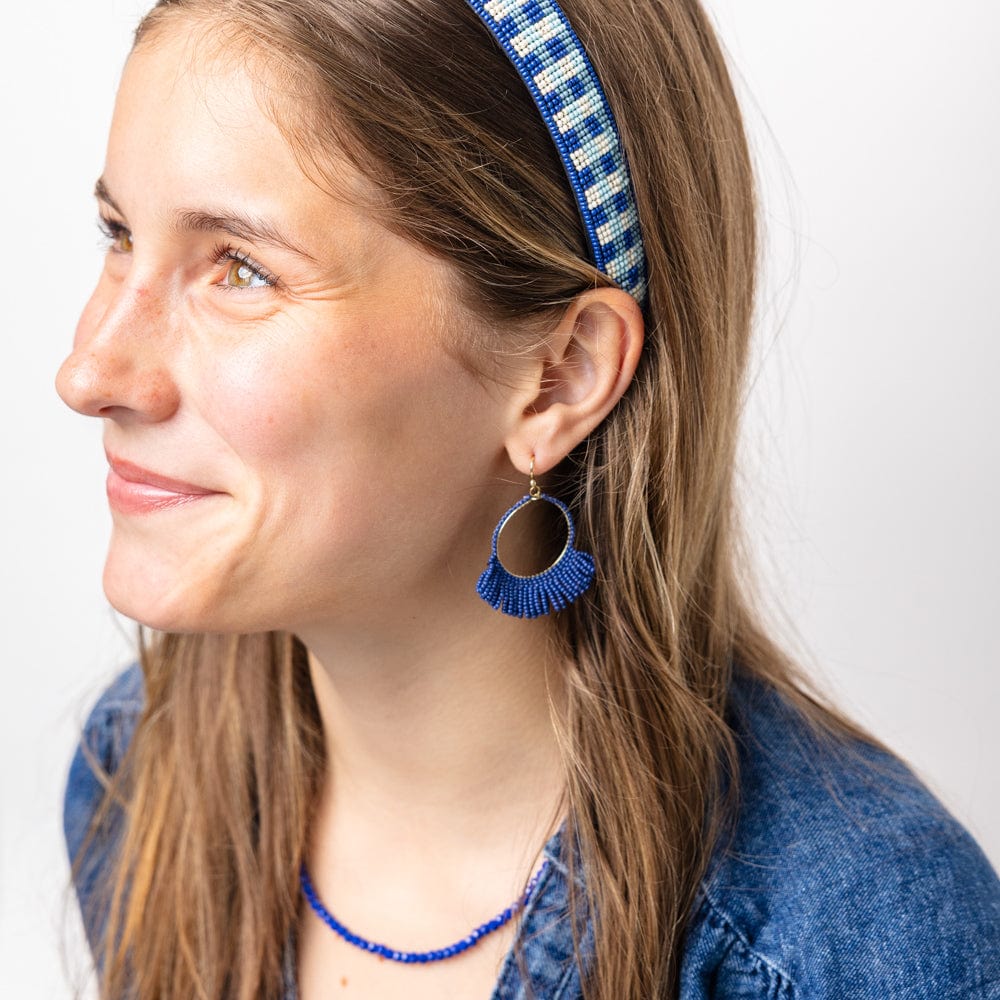 Kendra Fringe Hoop Sead Bead Earrings