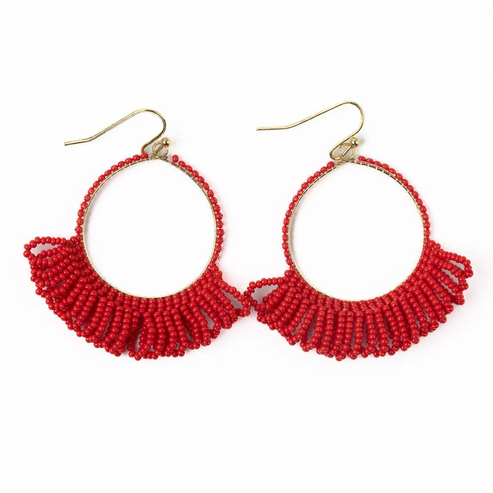 Kendra Fringe Hoop Sead Bead Earrings