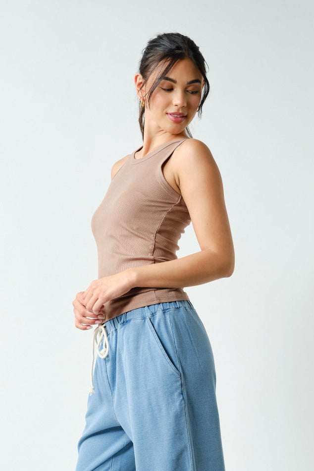 Essential Micro-Ribbed Athleisure Tank Top