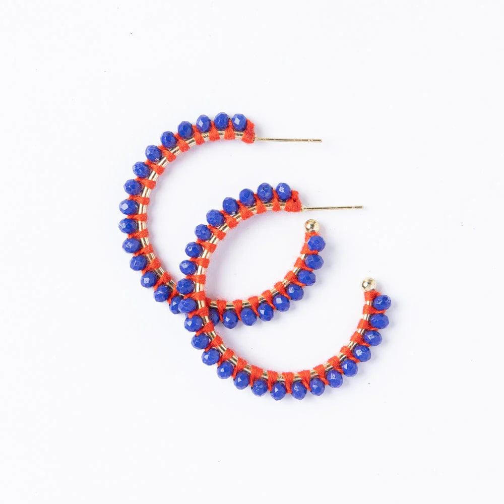 Lillian Crystal Threaded Beaded Hoops