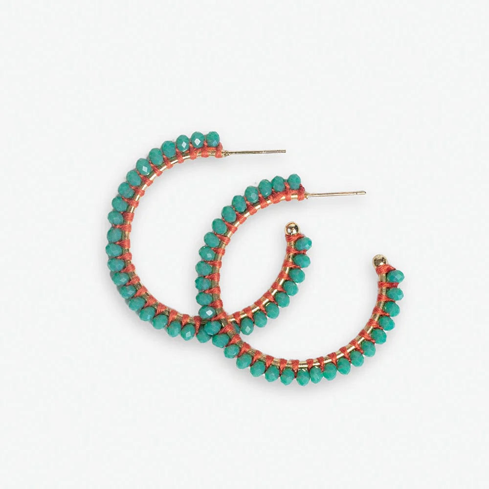 Lillian Crystal Threaded Beaded Hoops