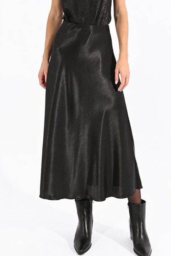 Molly Bracken Satin Skirt - Black