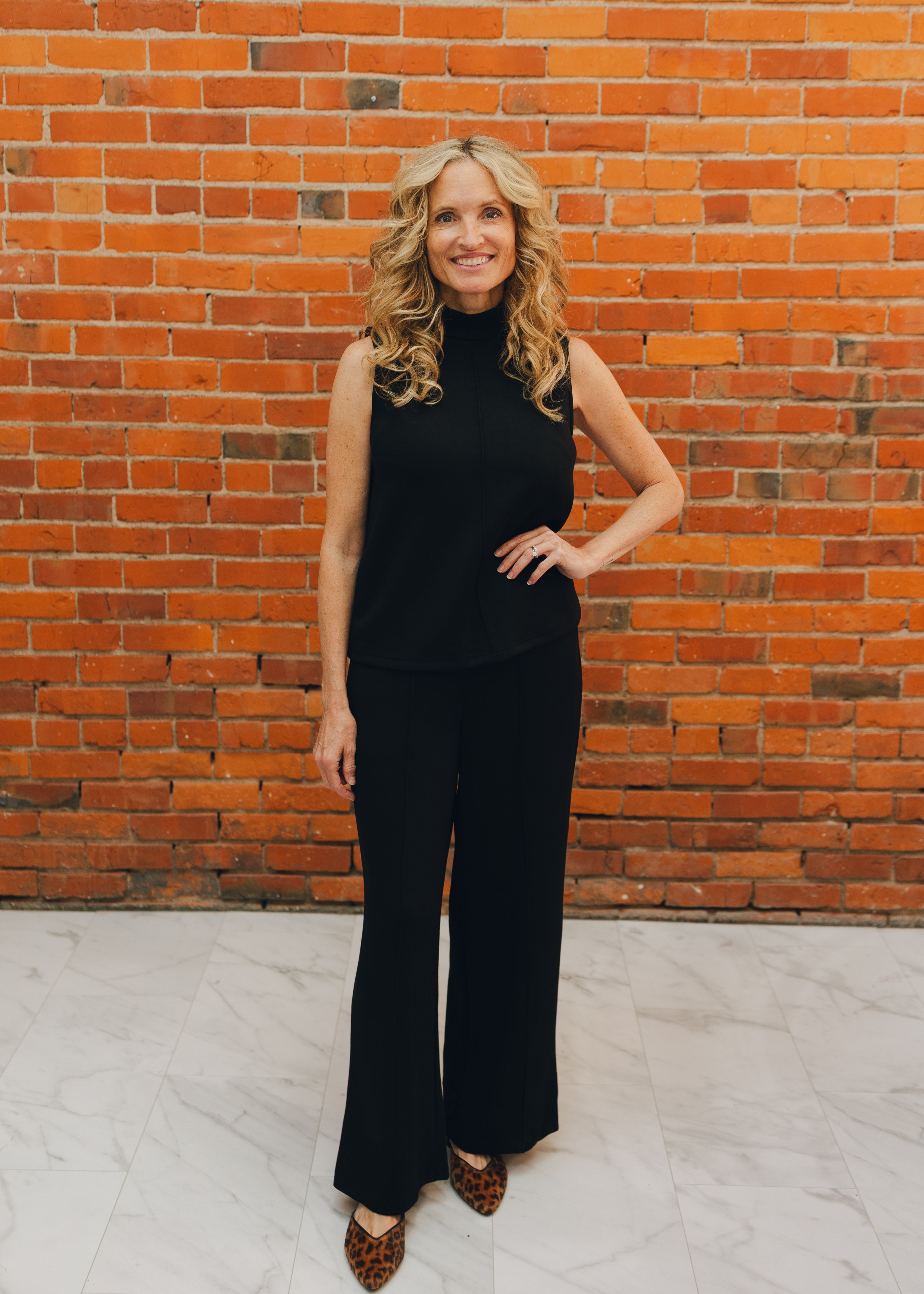 Mock Neck Sleeveless Top