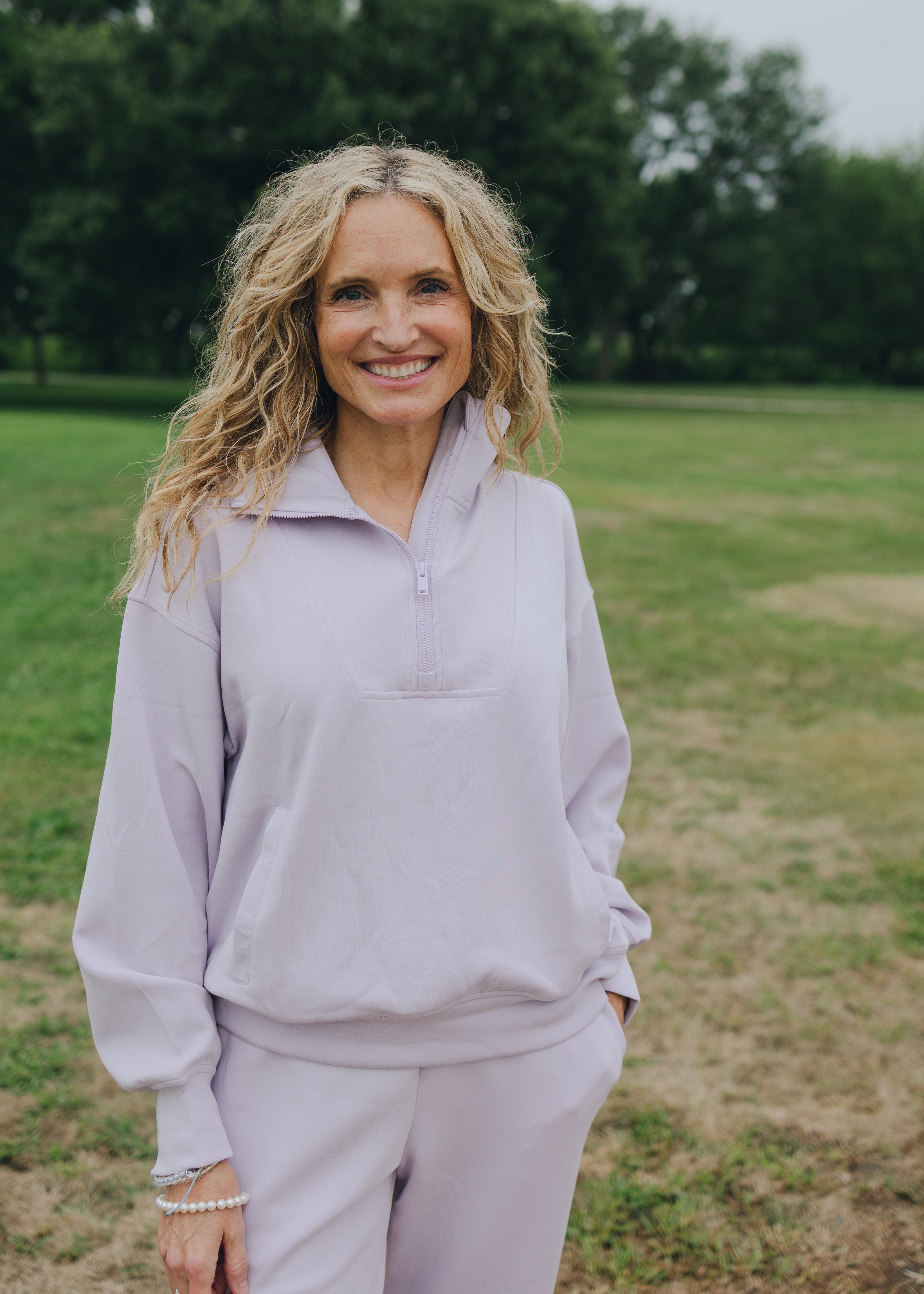 Modal Quarter Zip Mock Neck Pullover