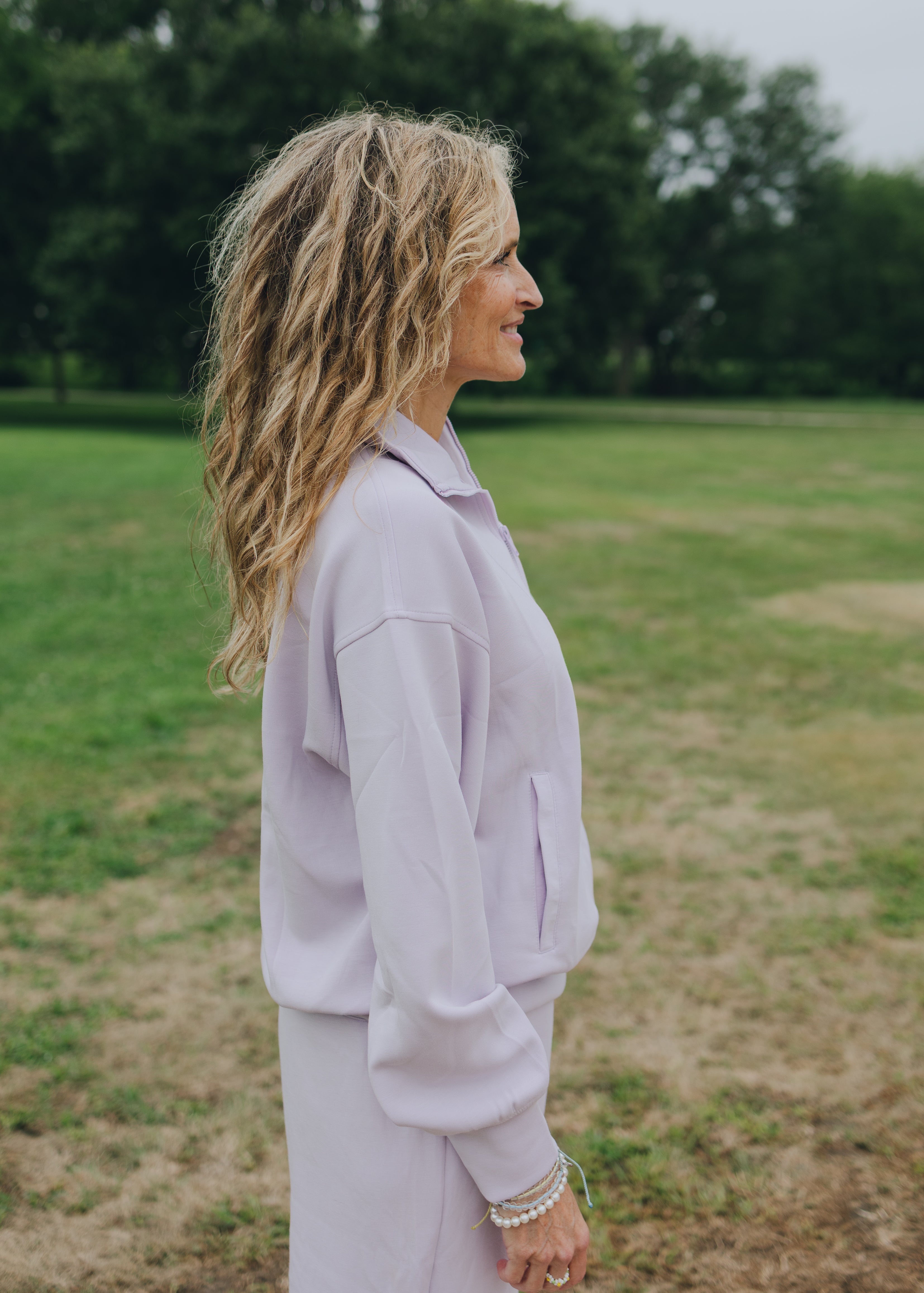 Modal Quarter Zip Mock Neck Pullover