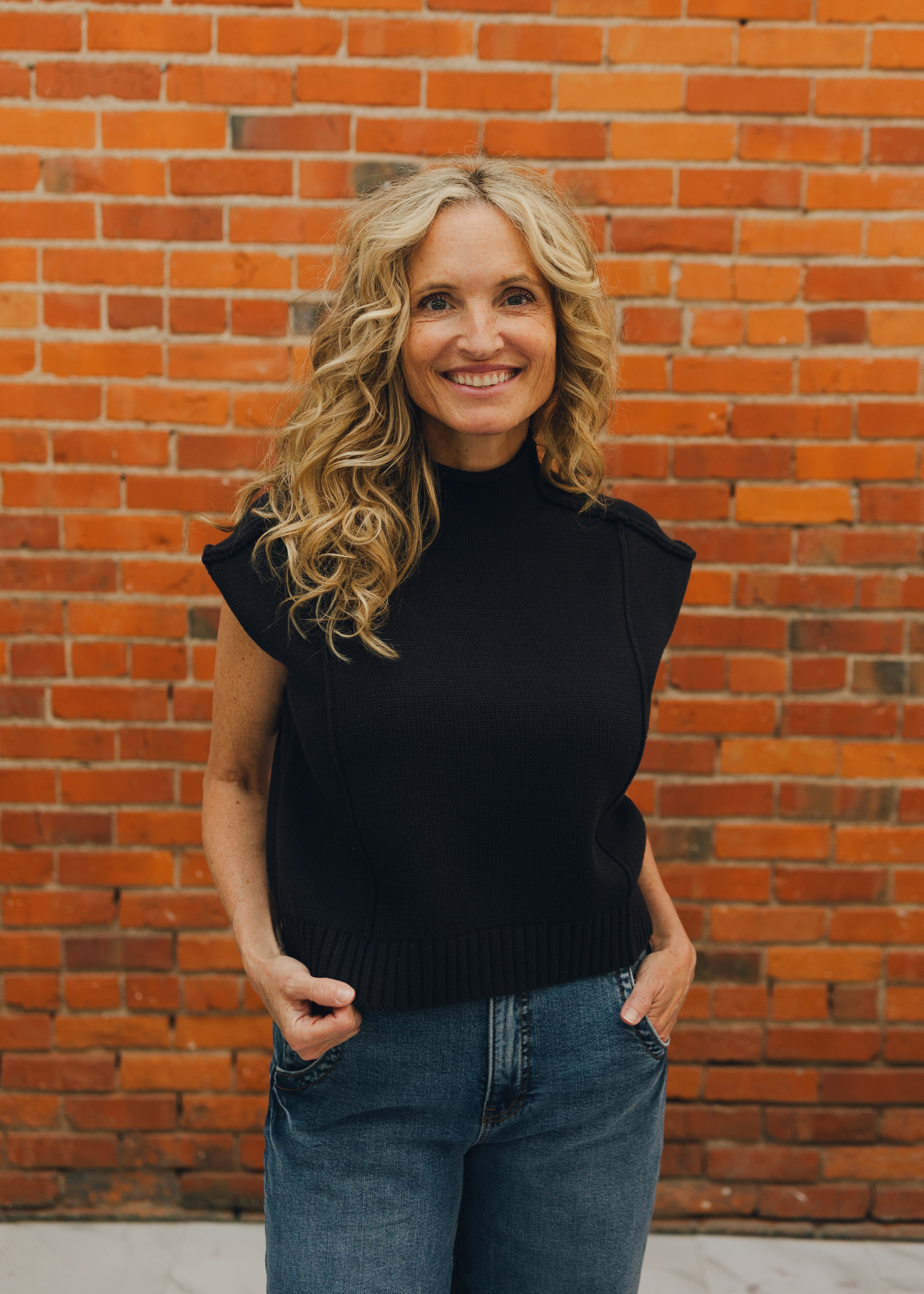 Mock Neck Exposed Seam Knit Top