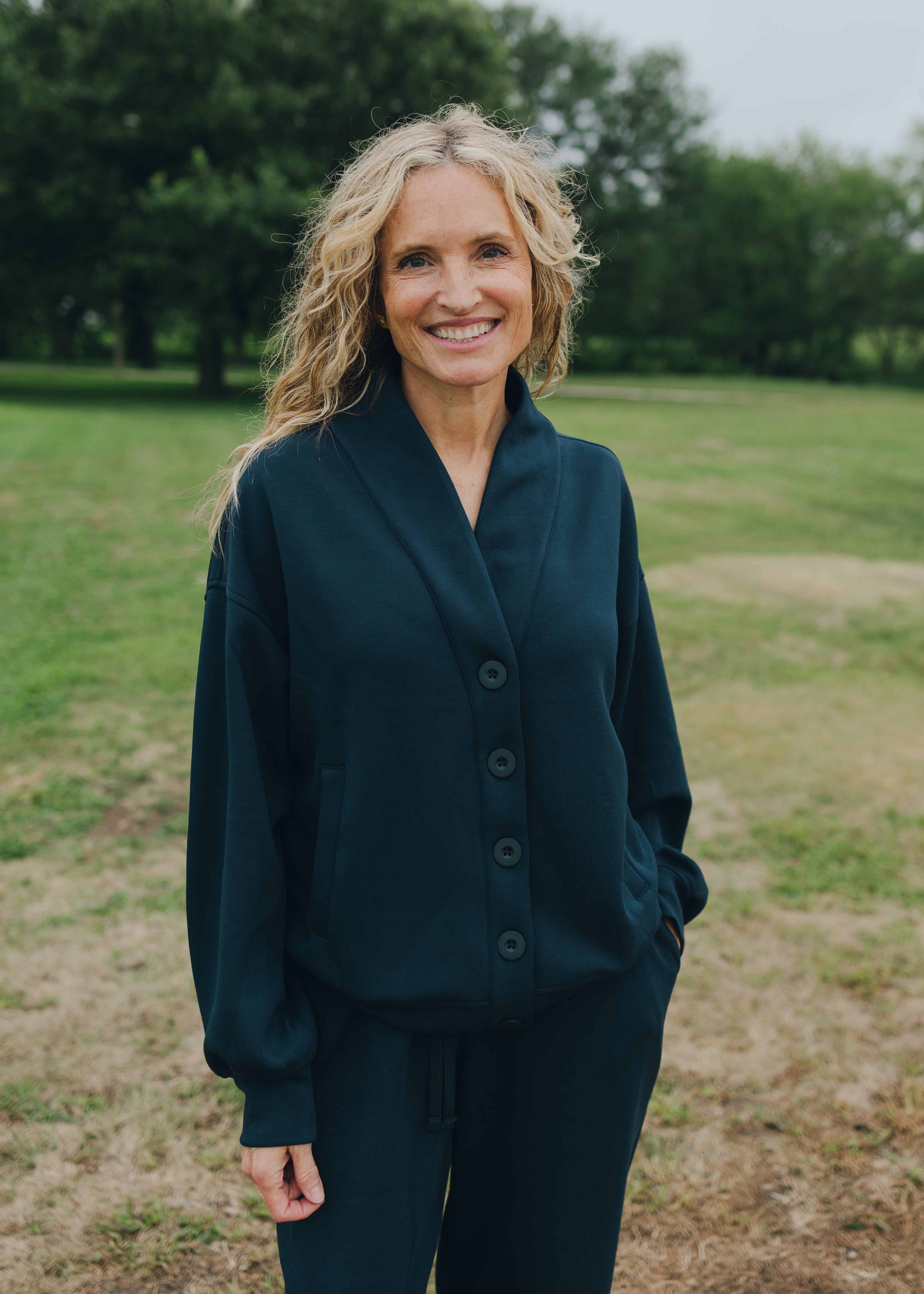 Scuba Button Cardigan