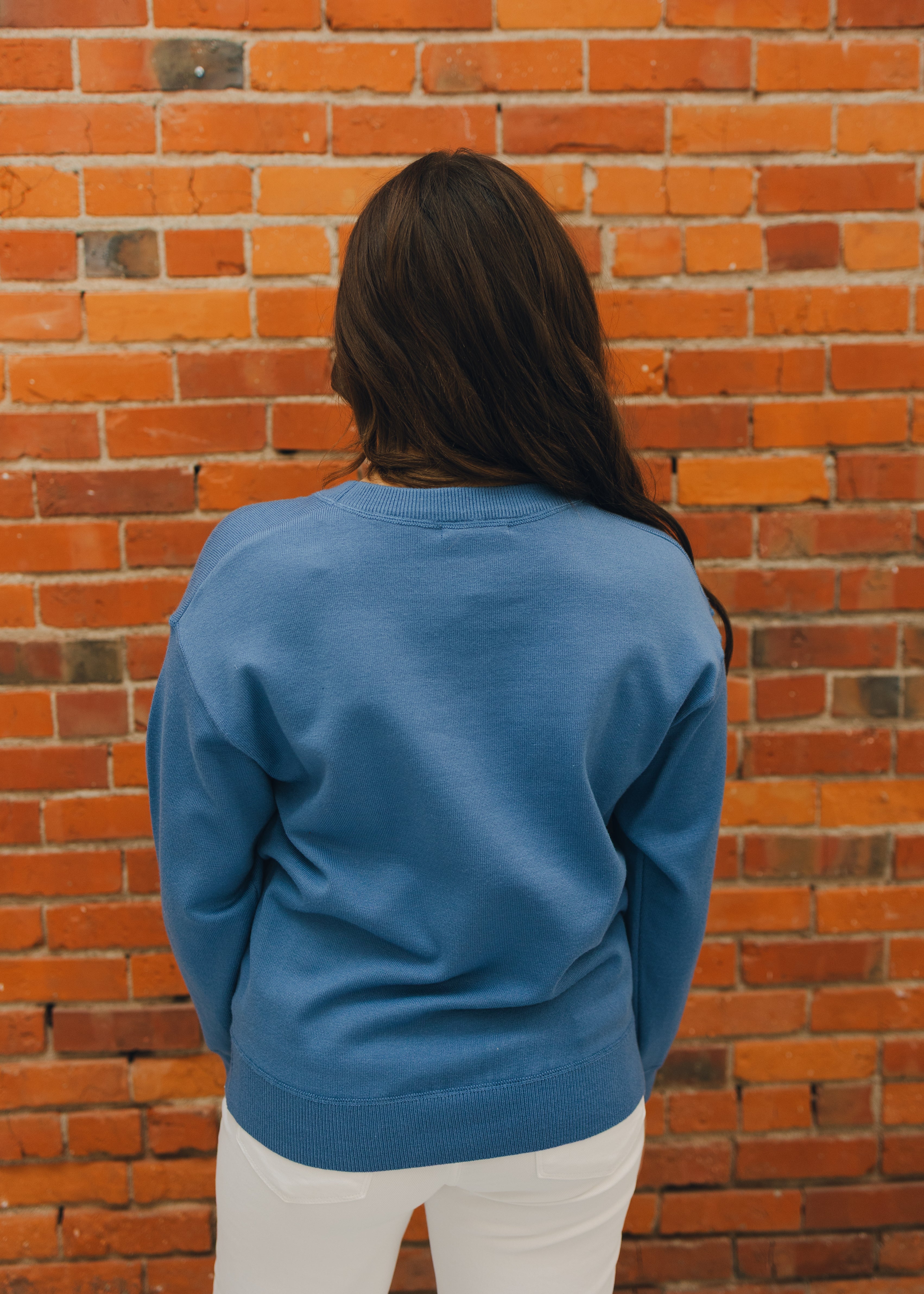 Crew Neck Long Sleeve Solid Sweater
