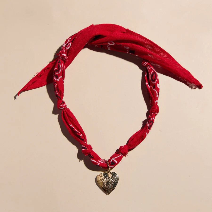 Nickel & Suede Bandana Necklace