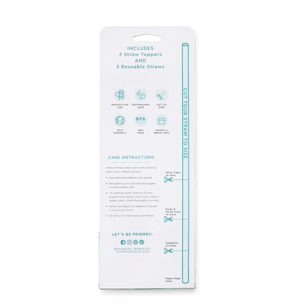 SWIG Home Run Straw Topper Set