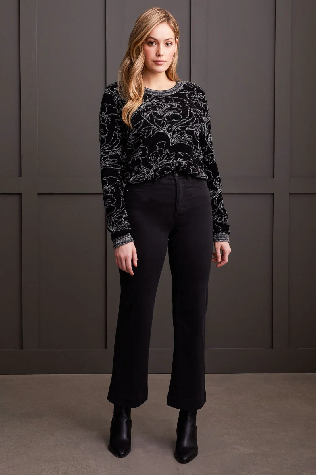 Tribal Fly Front Wide Leg Pants