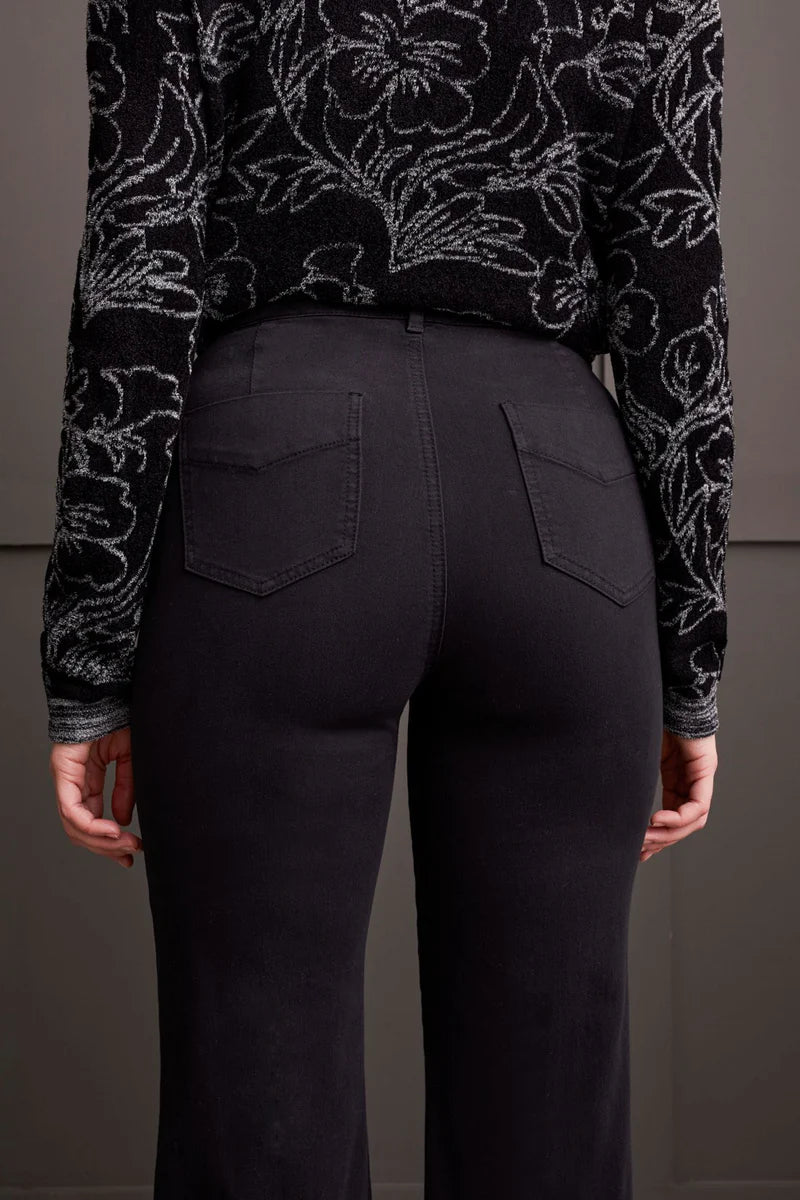 Tribal Fly Front Wide Leg Pants