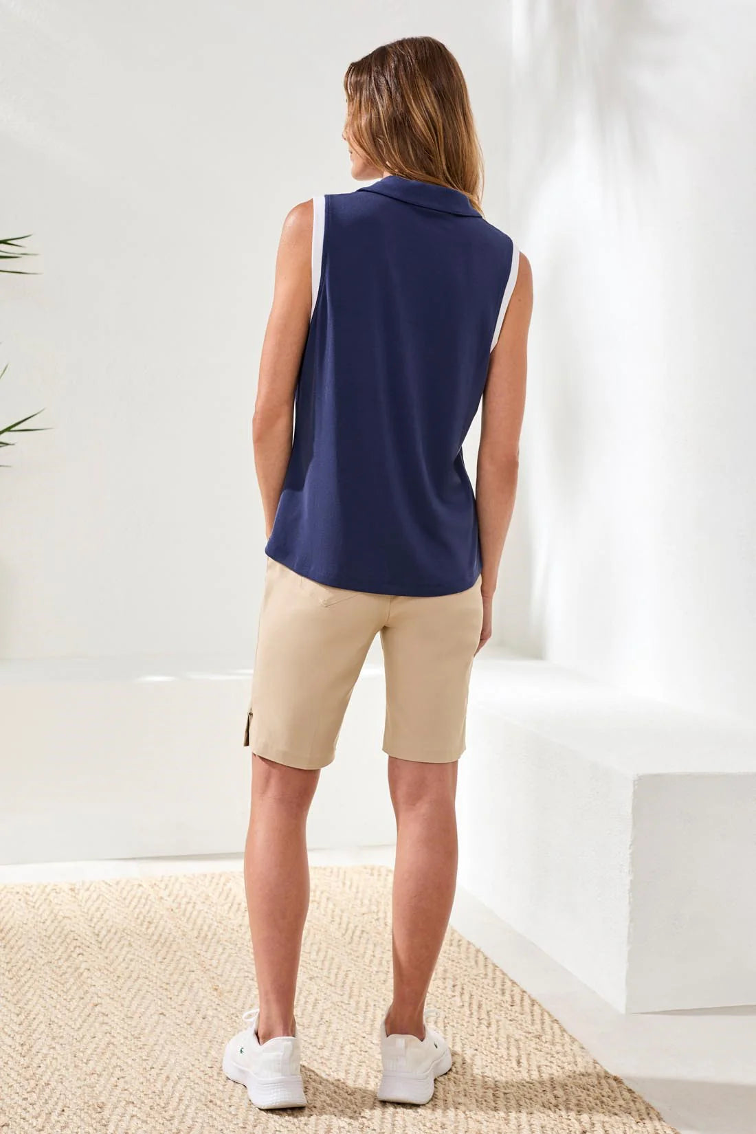 Tribal Sleeveless Johnny Collar Top