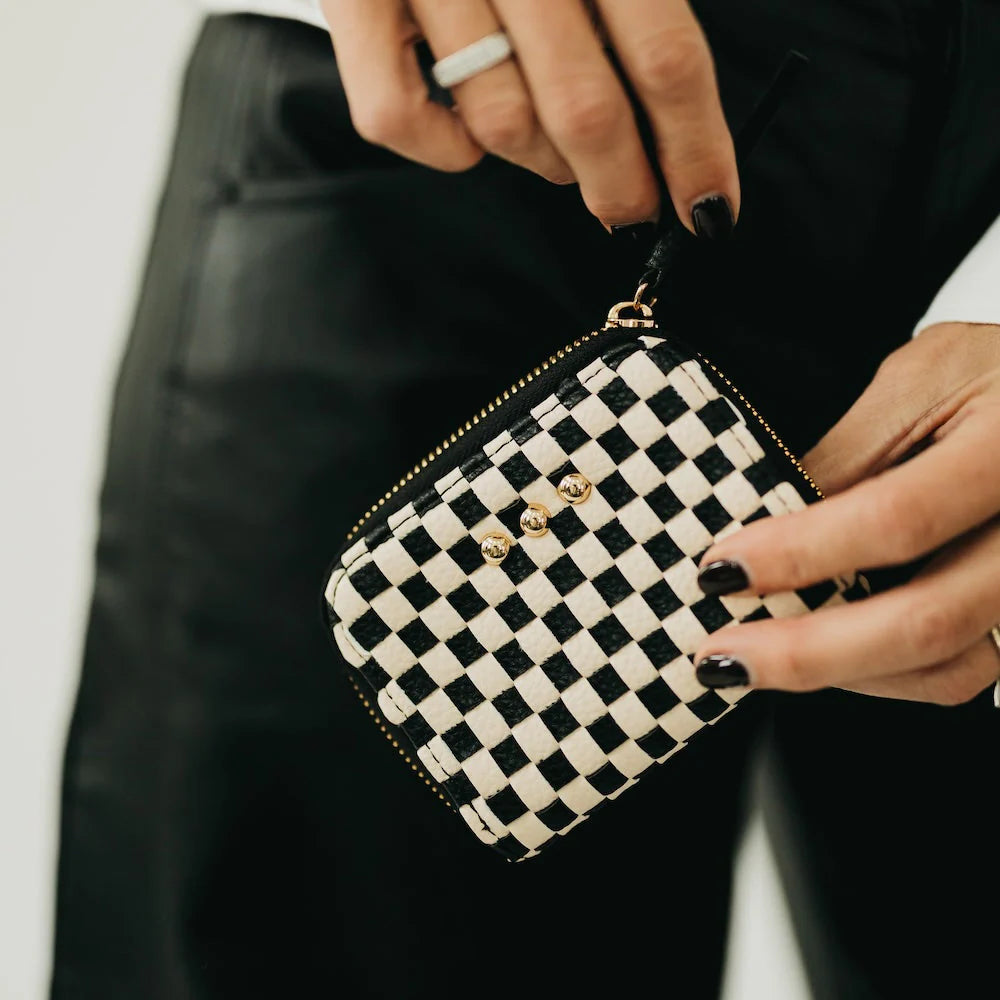 Checkered Wynona Woven Wallet