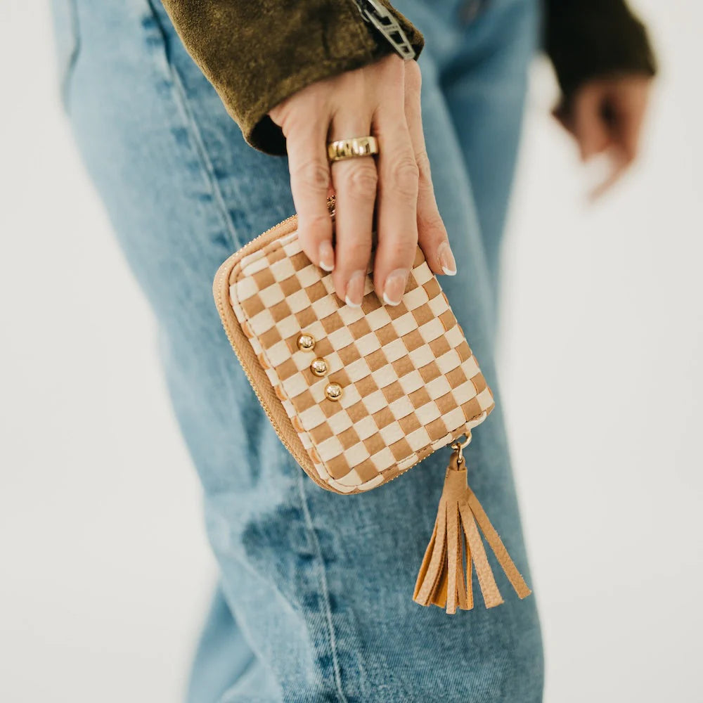 Checkered Wynona Woven Wallet