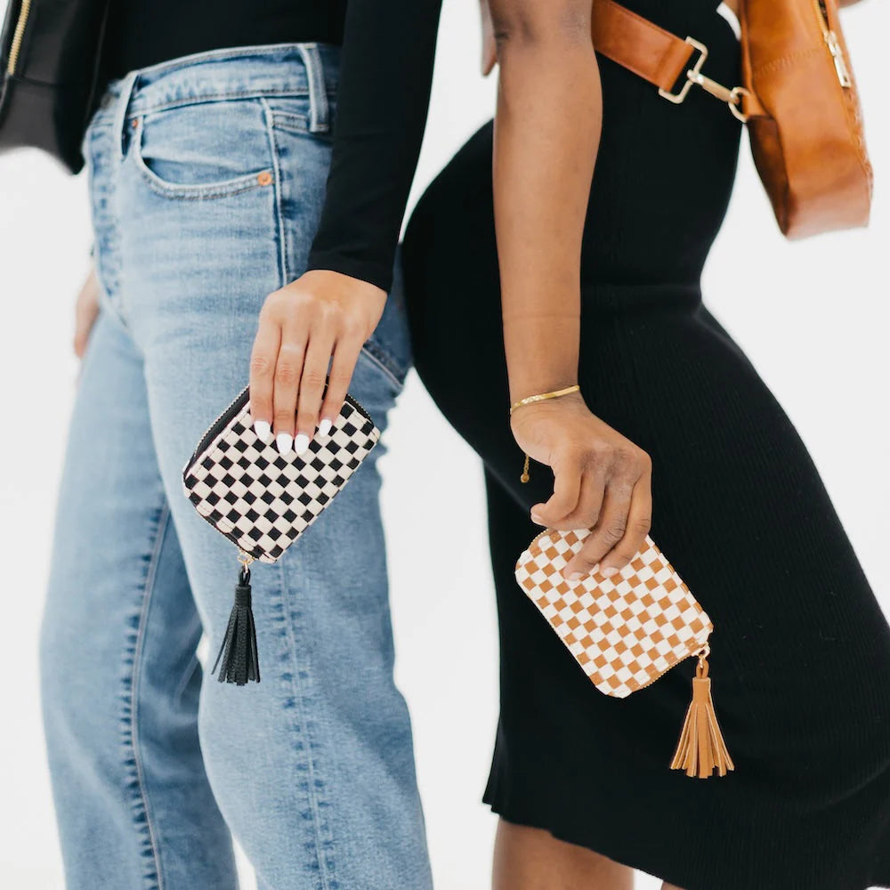 Checkered Wynona Woven Wallet