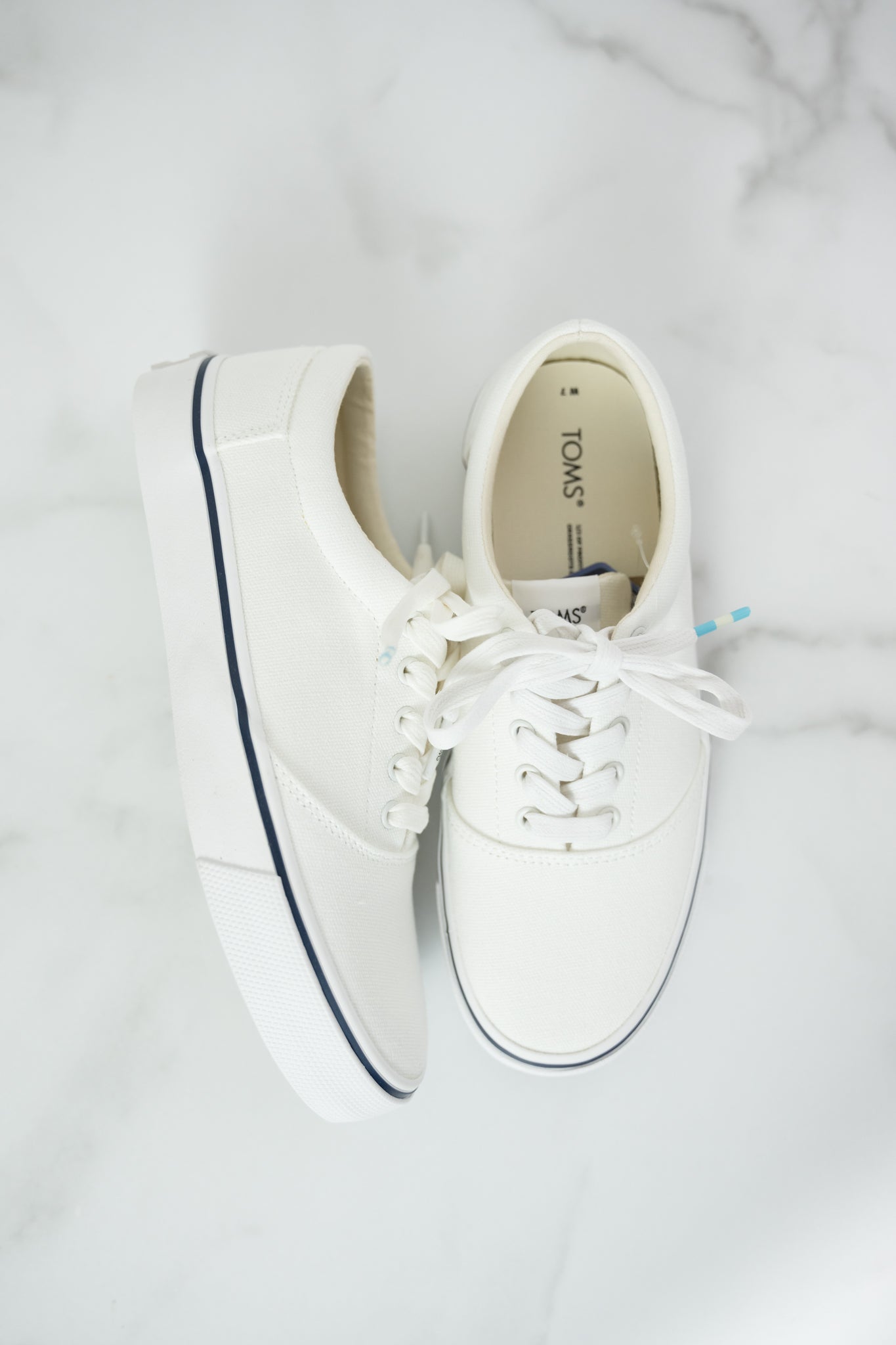 TOMS White Washed Canvas Laceup