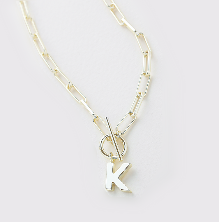 Natalie Woods Toggle Initial Necklace